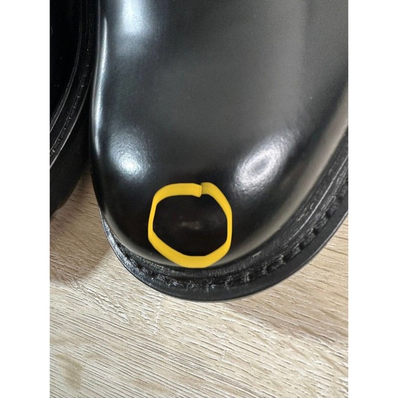 NWB AllSaints Mens 9M Black Mersey Shoe Leather Drawstring, MINOR SPOT SEE PIC - Picture 8 of 11